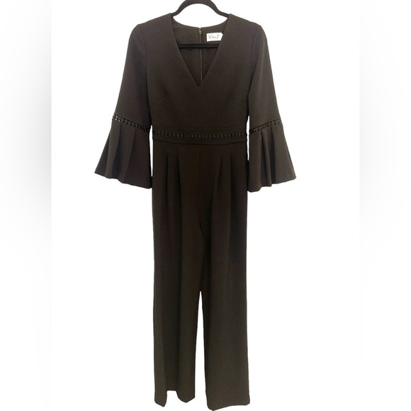 ELIZA J Bell Sleeve Wide Leg JUMPSUIT SIZE 2, BLACK from NORDSTROM - Picture 7 of 16